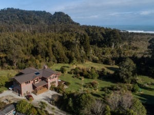 Paramata Lodge Luxury West Coast Accommodation - Aerial view of the lodge