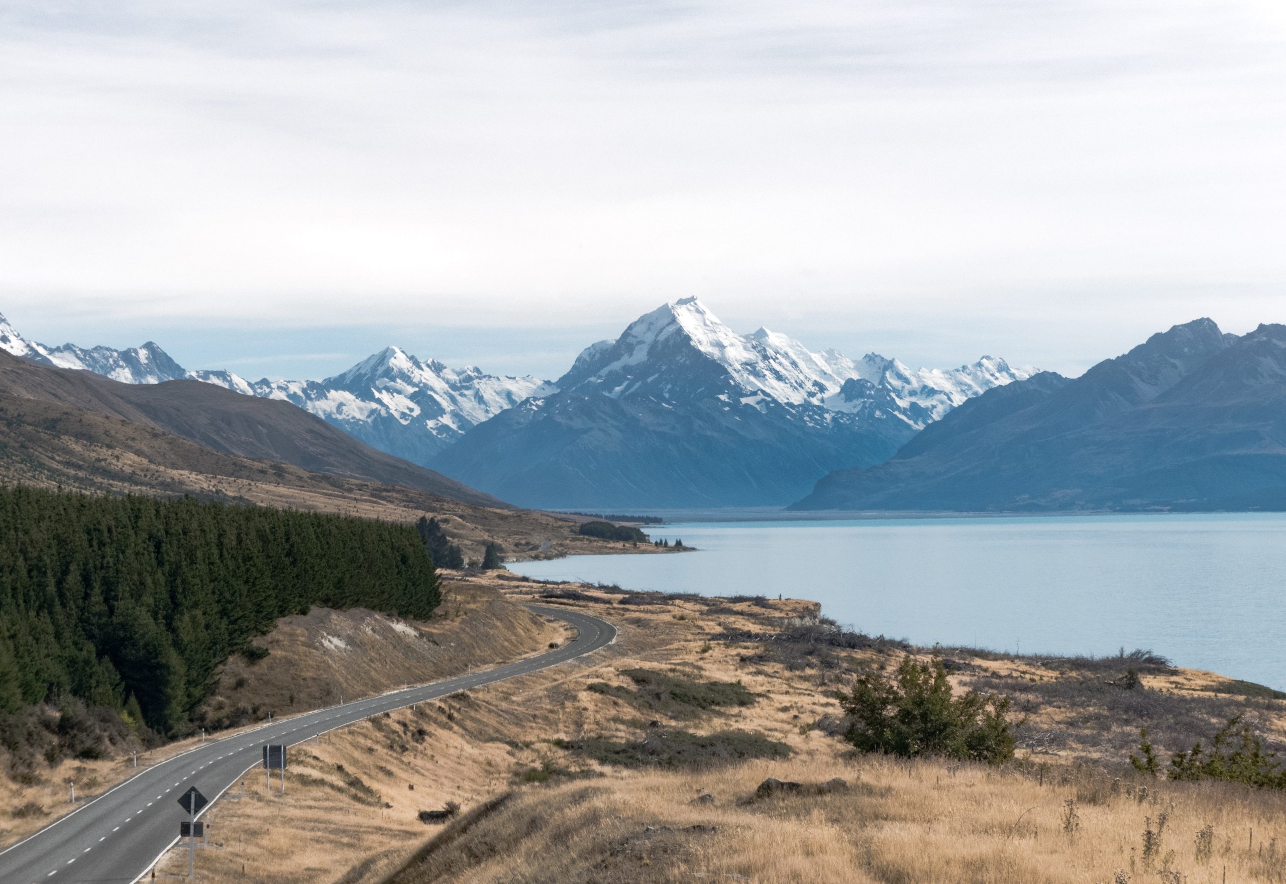 A winding road through New Zealand landscape
